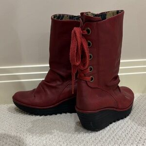 Fly London red Yada boots size 40